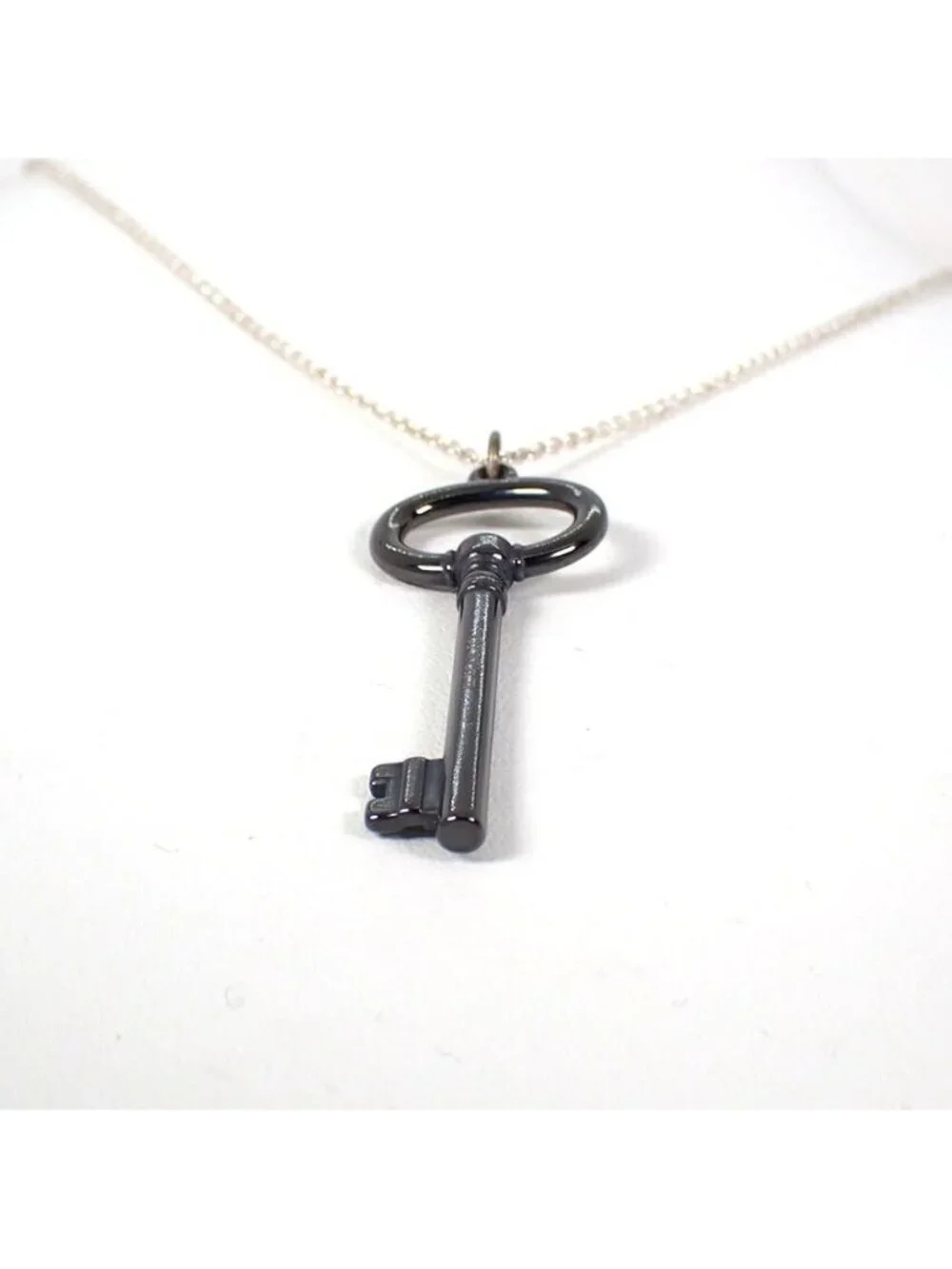 Tiffany & Co 925 Titanium Key Pendant Necklace